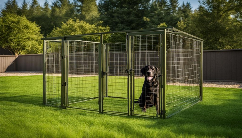 klatka dla dużego psa z drzwiami bezpiecznymi
